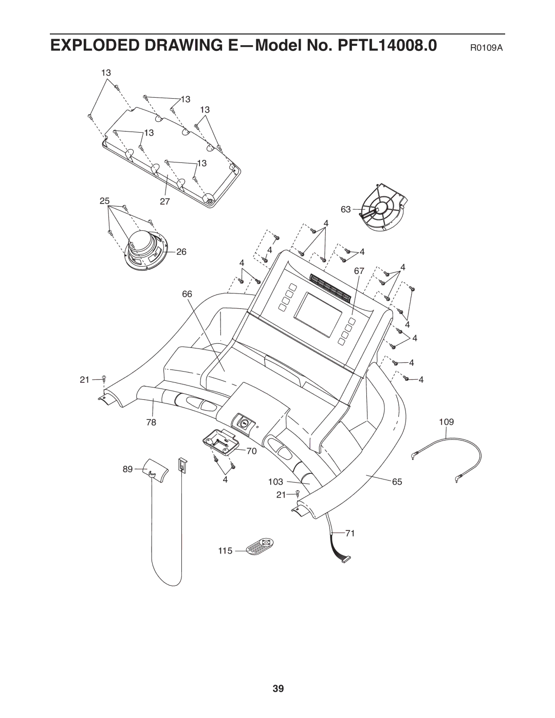 ProForm user manual Exploded Drawing E-Model No. PFTL14008.0 R0109A 