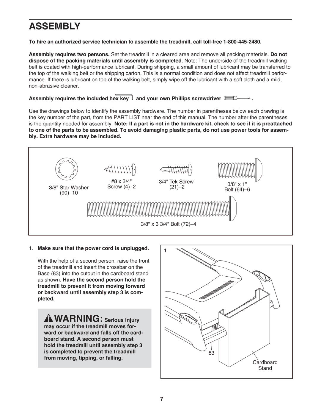 ProForm PFTL14008.0 user manual Assembly 