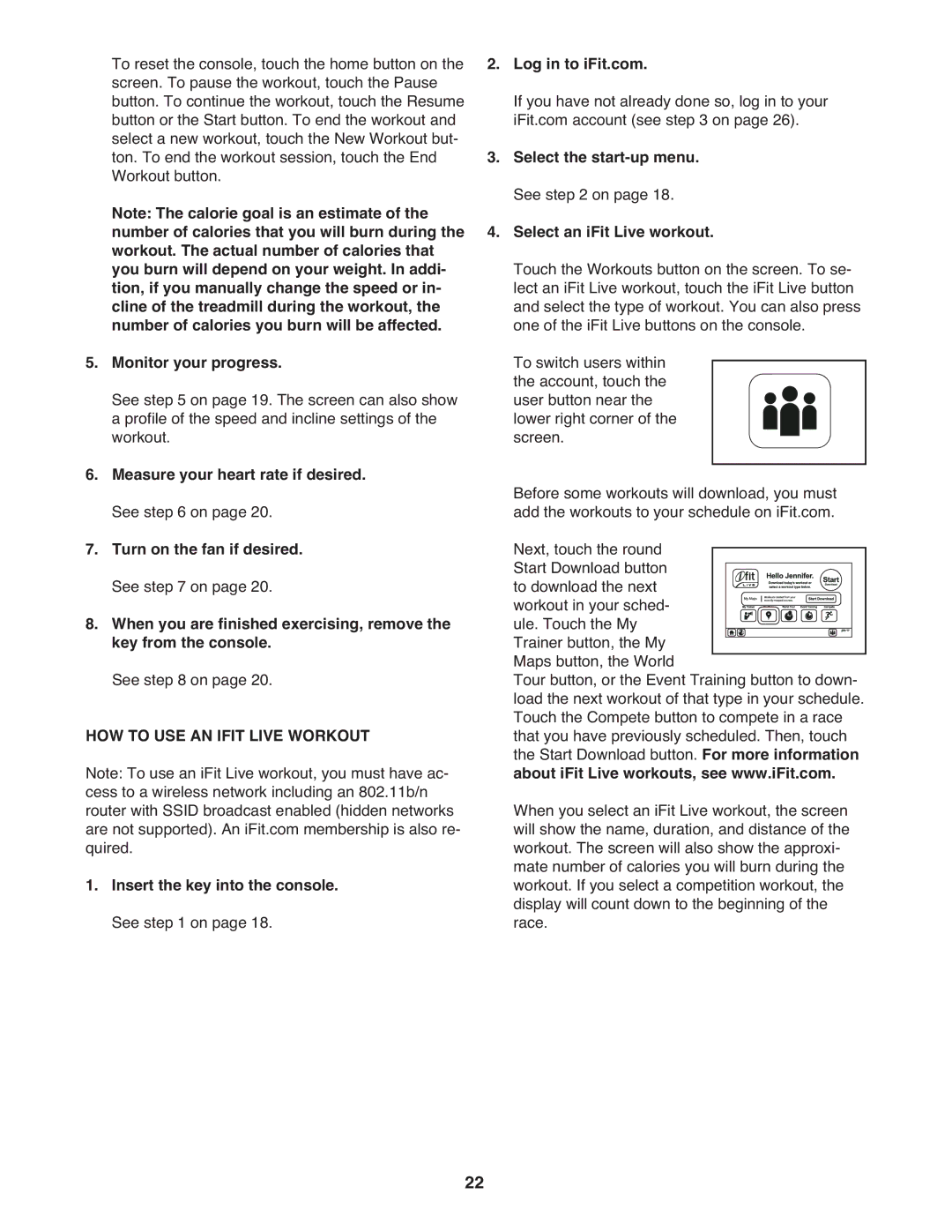 ProForm PFTL14511.0 warranty Monitor your progress, HOW to USE AN Ifit Live Workout 