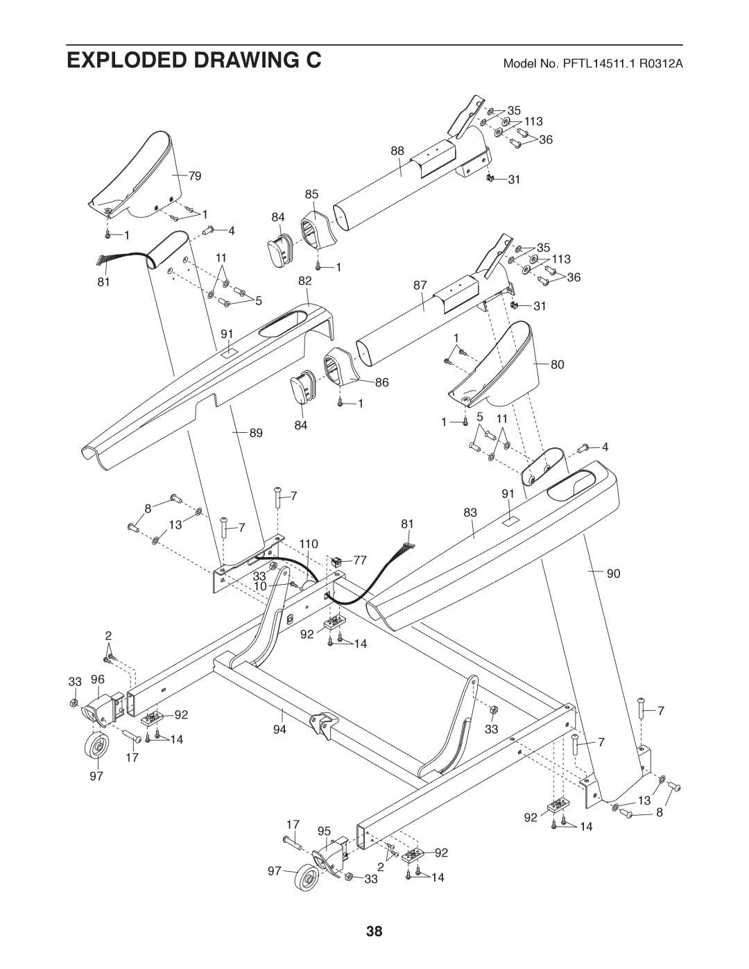 ProForm PFTL14511.1 user manual Exploded Drawing C 