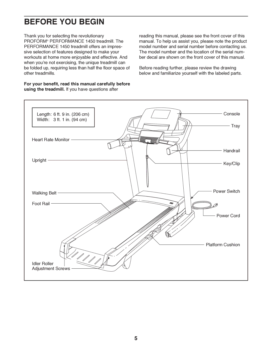 ProForm PFTL14511.1 user manual Before YOU Begin 