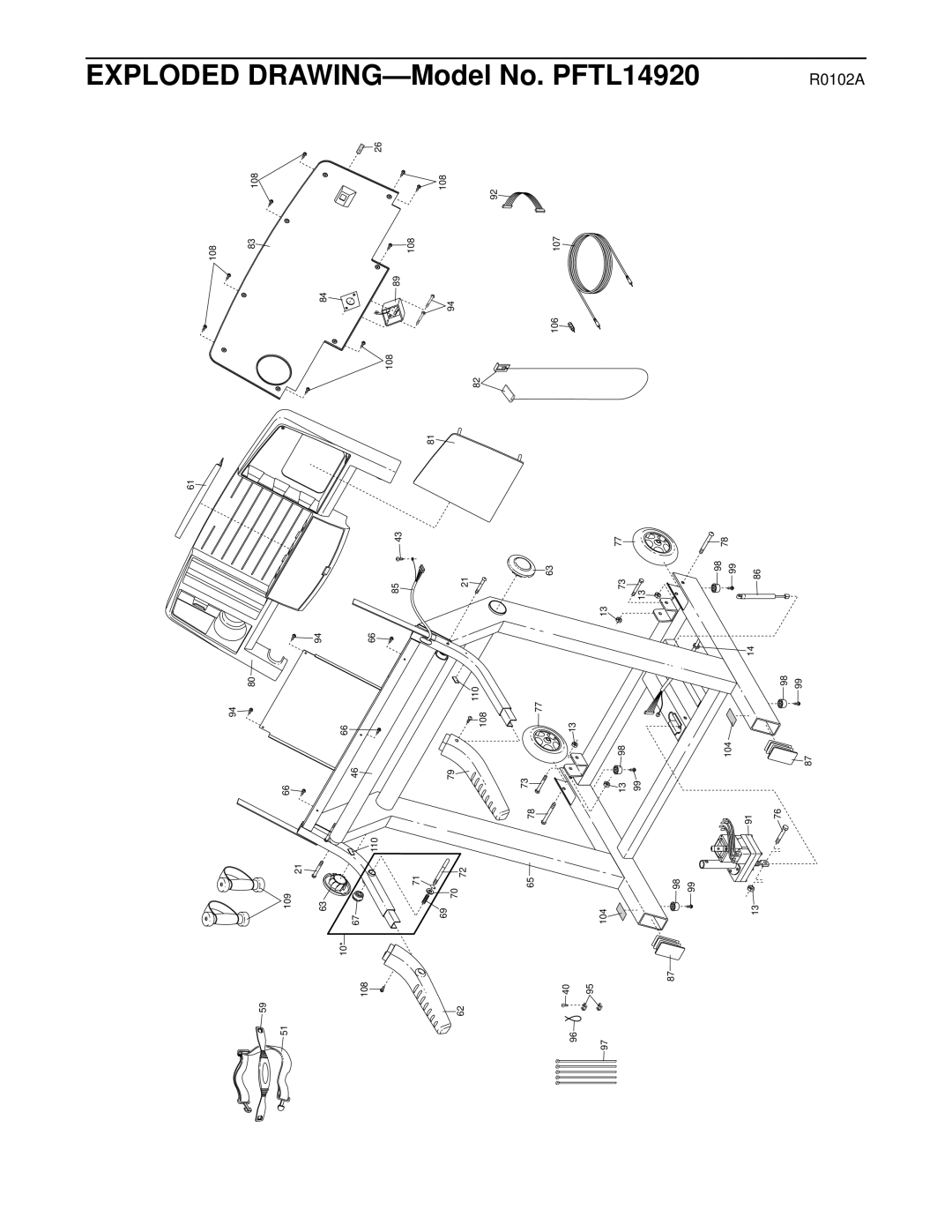 ProForm user manual Exploded DRAWING-Model No. PFTL14920 