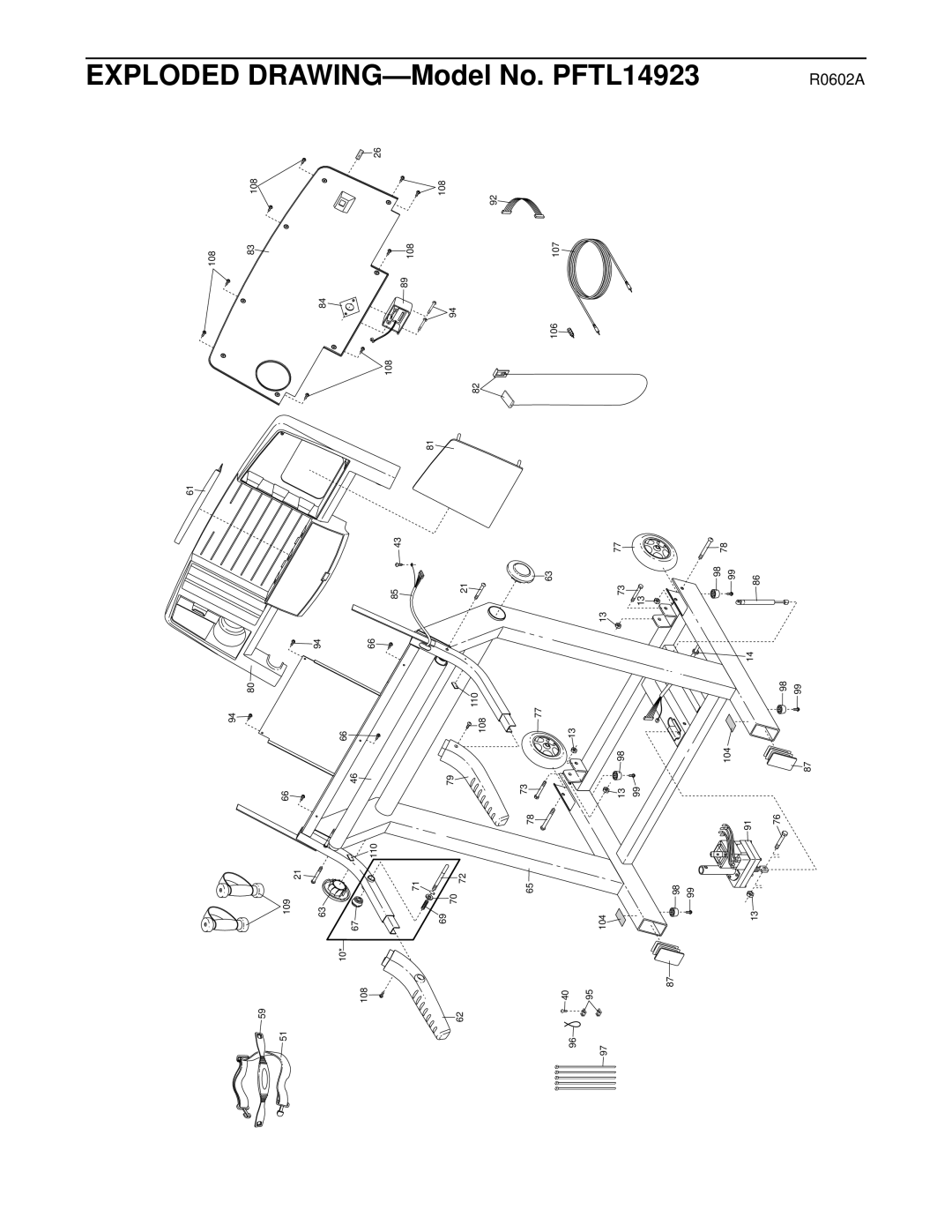 ProForm user manual Exploded DRAWING-Model No. PFTL14923 