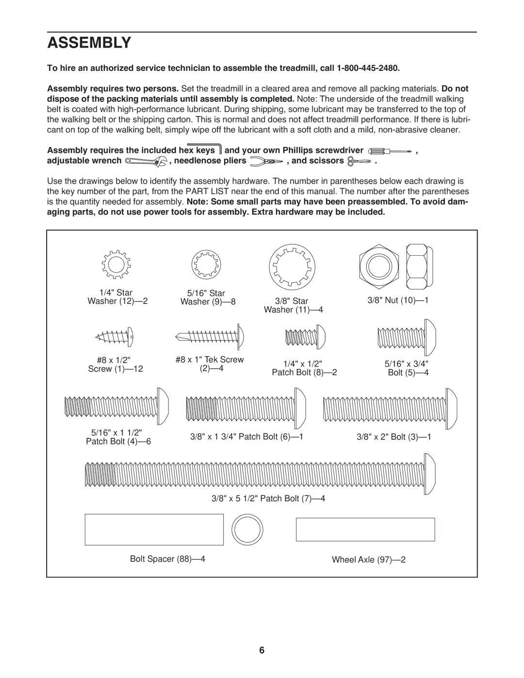 ProForm PFTL15610.0 warranty Assembly 