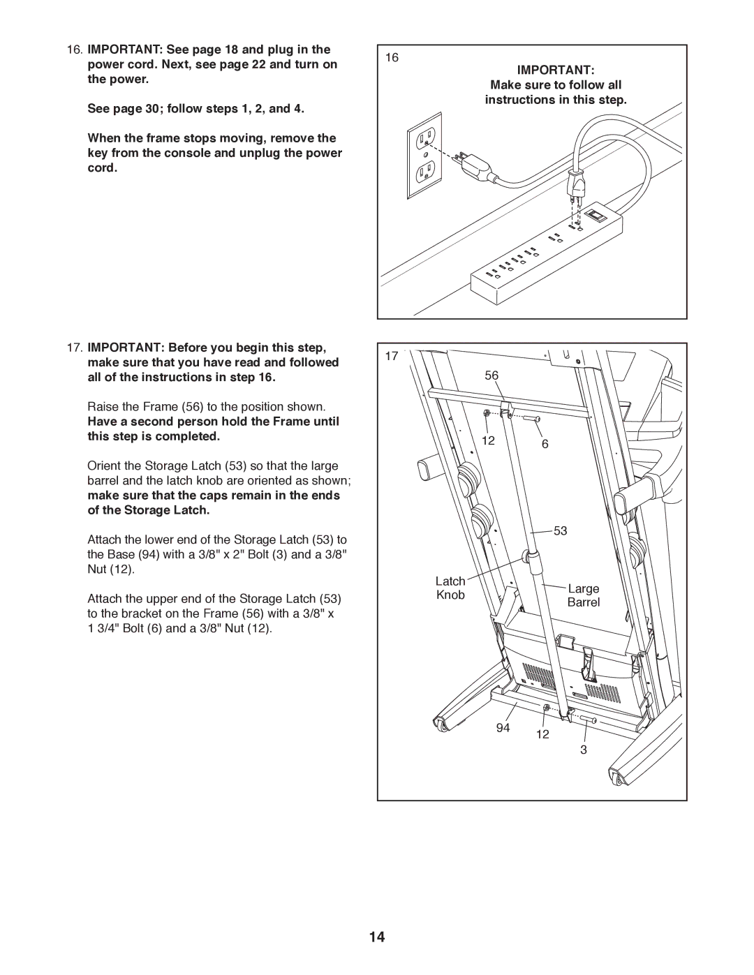 ProForm PFTL20511.0 user manual Make sure that the caps remain in the ends Storage Latch 