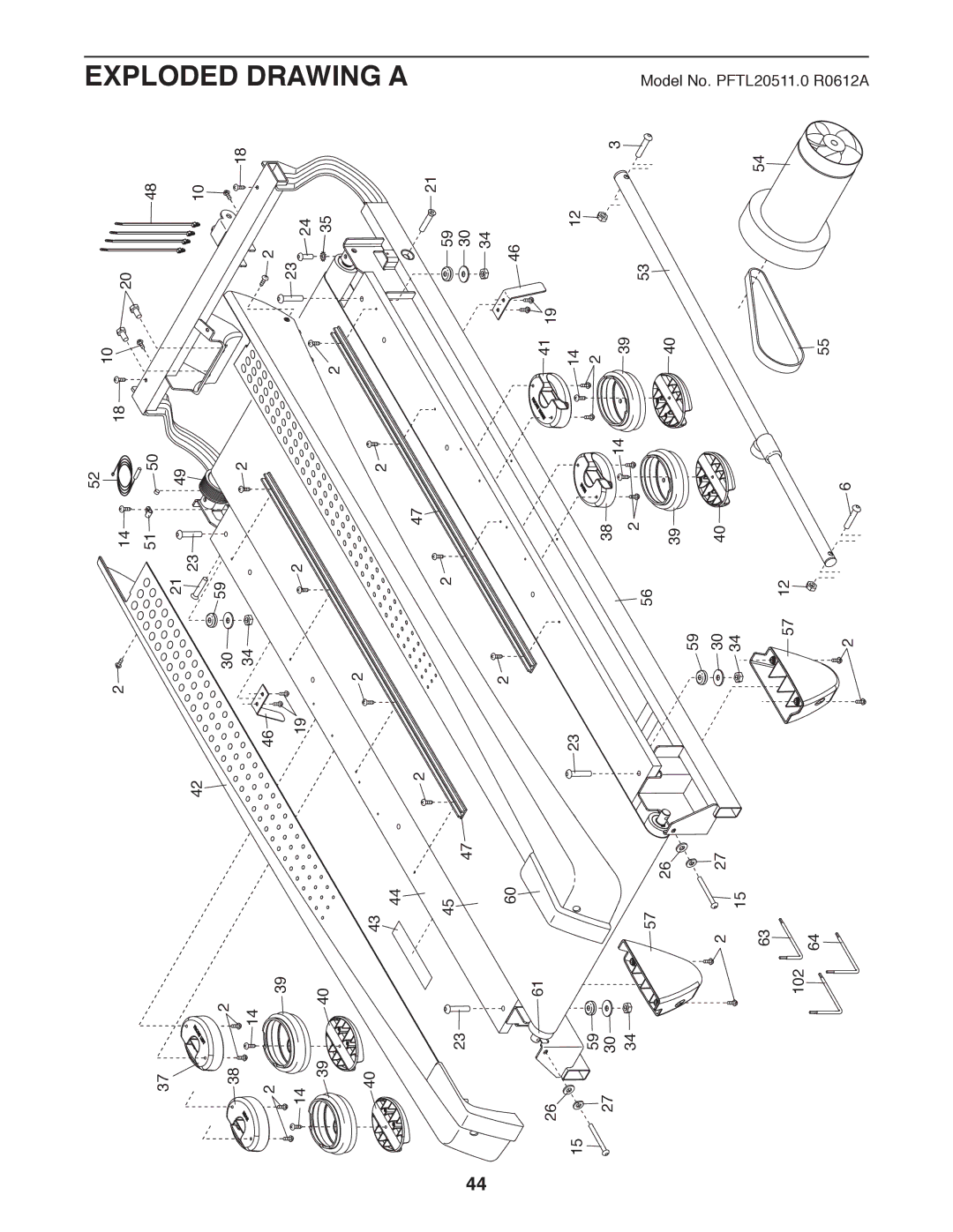 ProForm PFTL20511.0 user manual Exploded Drawing a 