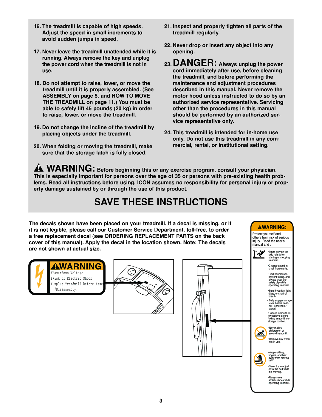 ProForm PFTL29020 user manual Shock 