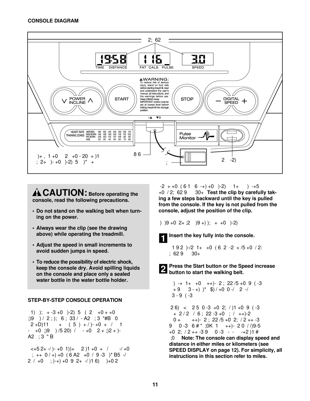 ProForm PFTL31130 user manual Console Diagram, STEP-BY-STEP Console Operation 