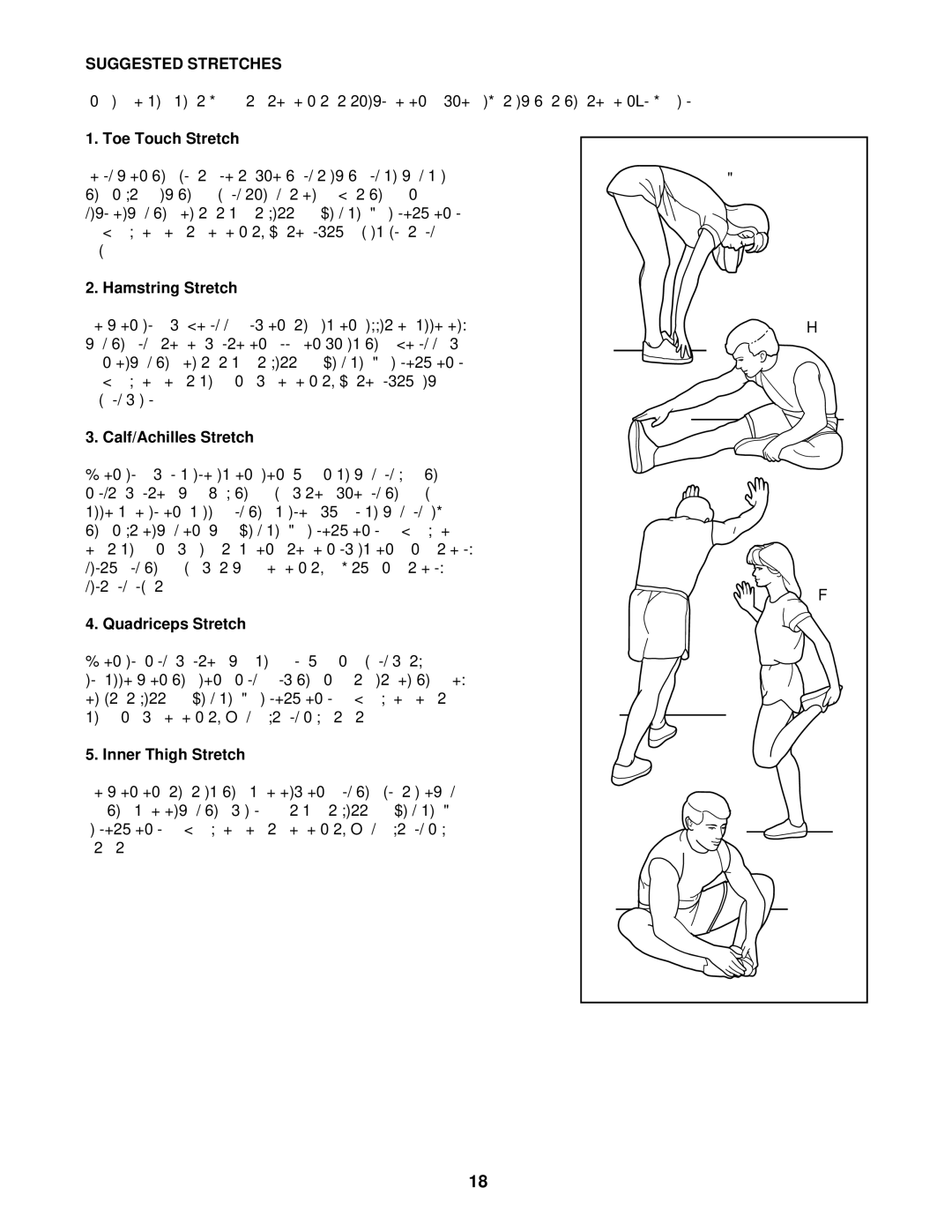 ProForm PFTL31130 user manual Suggested Stretches 