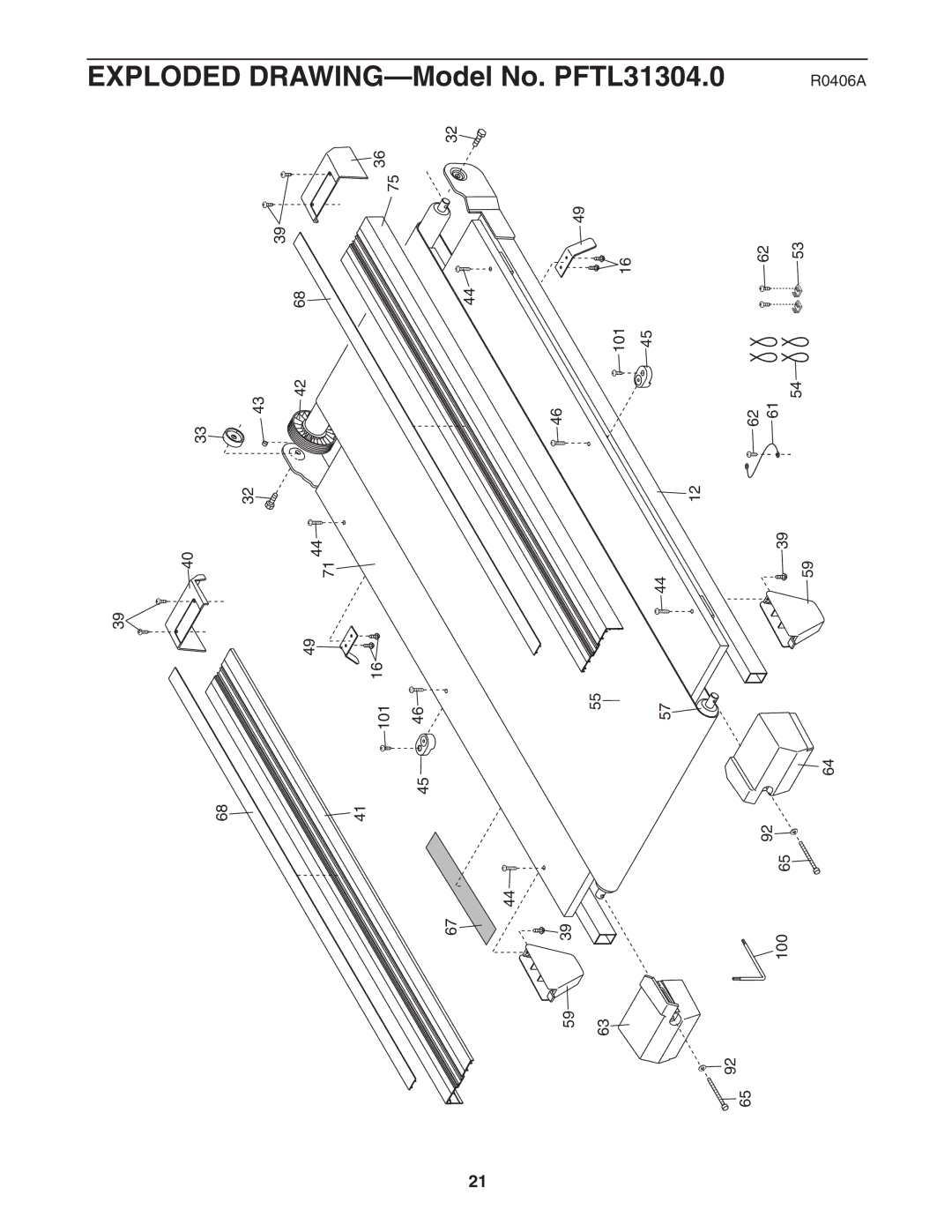 ProForm PFTL31304.0 user manual Exploded 