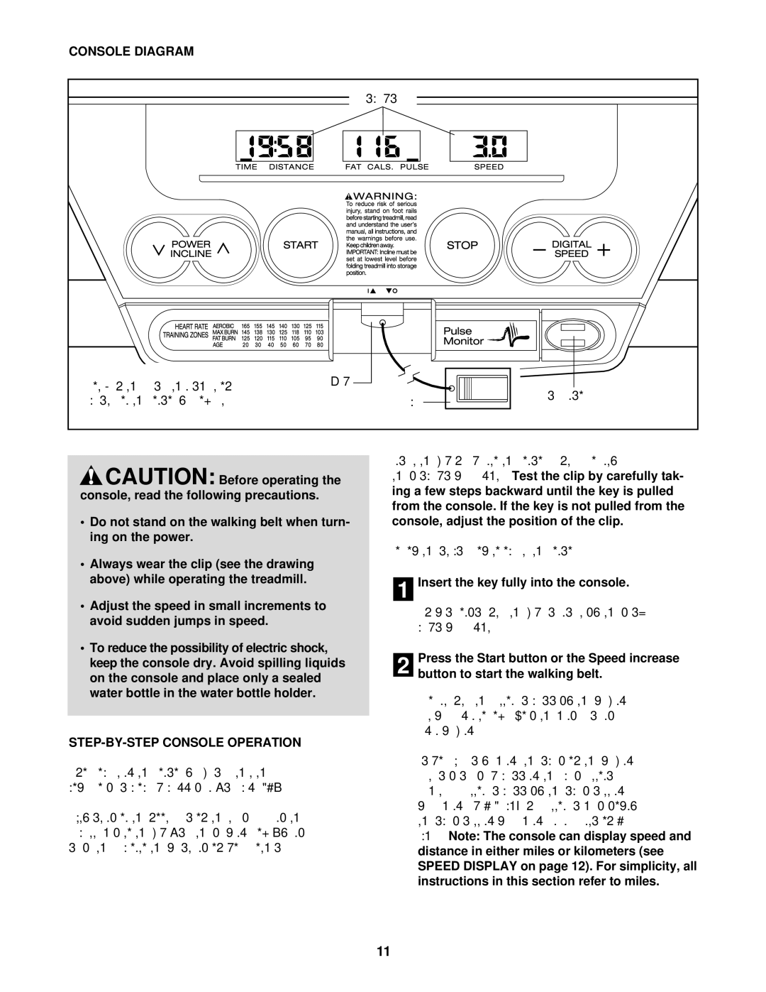 ProForm 325i, PFTL31330 user manual Console Diagram, STEP-BY-STEP Console Operation 