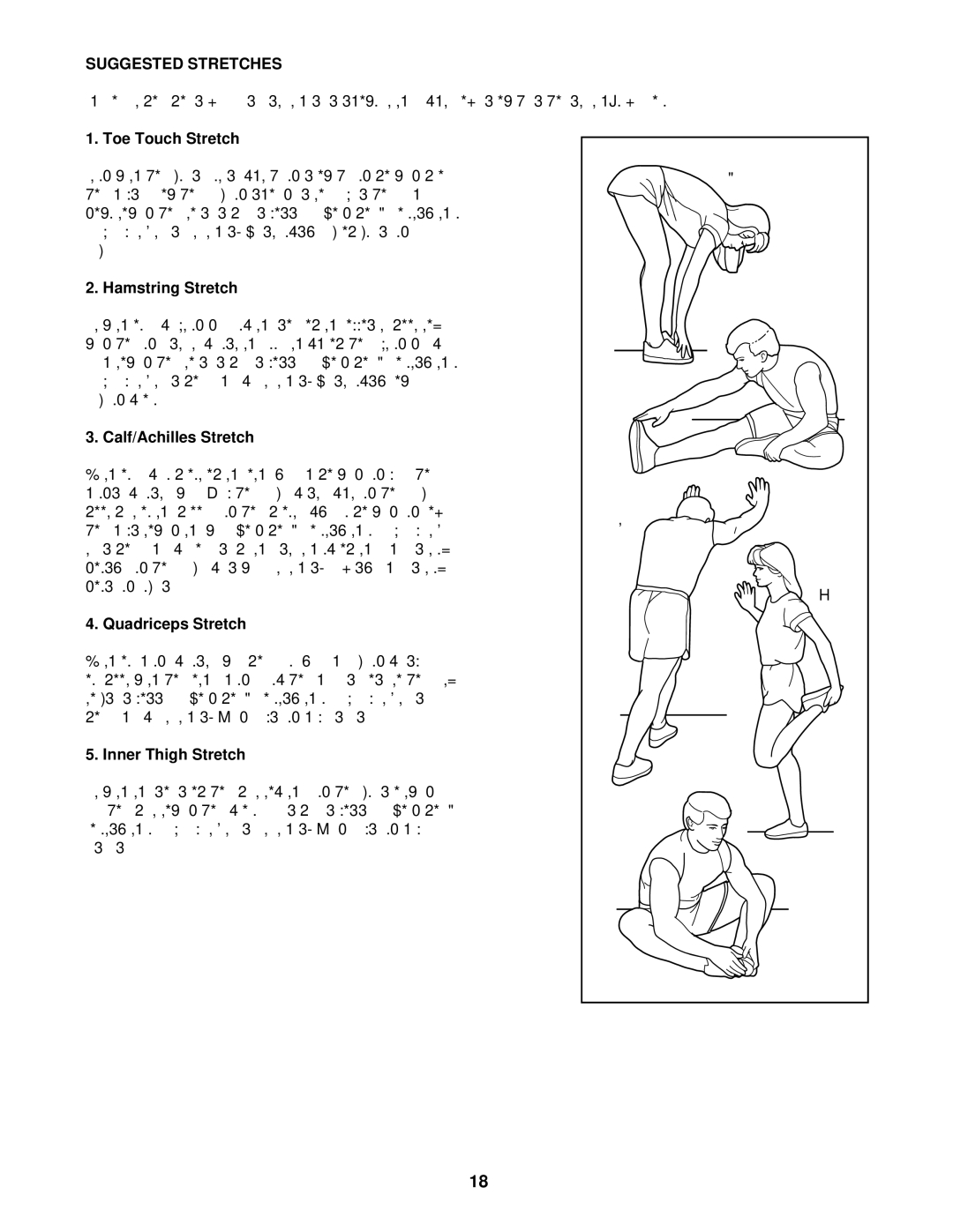 ProForm PFTL31330, 325i user manual Suggested Stretches 