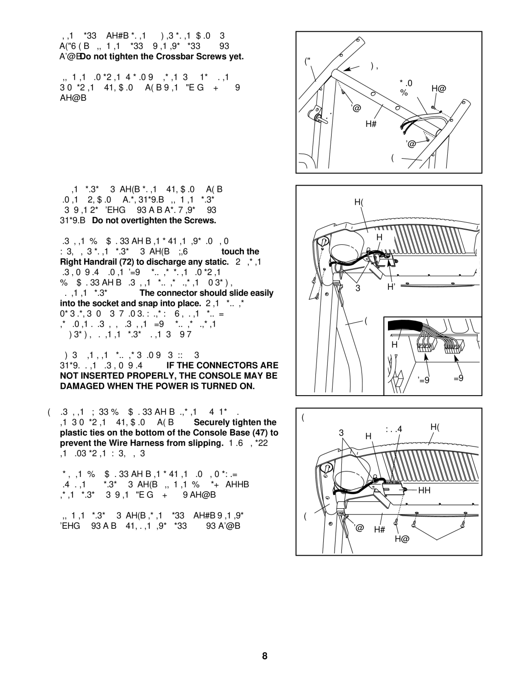 ProForm PFTL31330, 325i user manual Touch, Side of the Right Handrail, Ends of the plastic ties 