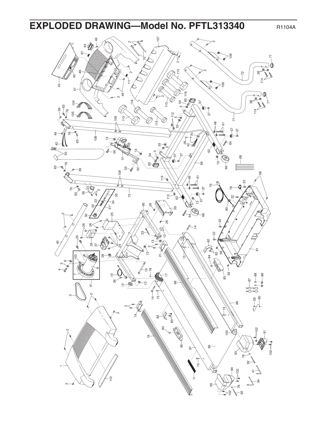 ProForm PFTL313340 user manual Exploded 