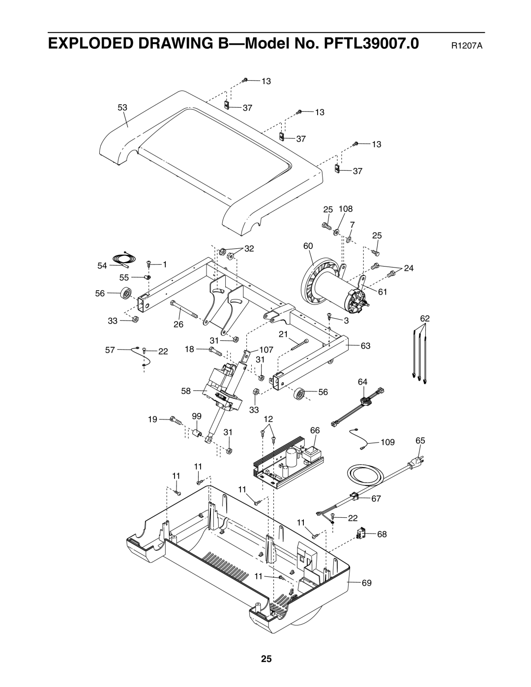 ProForm user manual Exploded Drawing B-Model No. PFTL39007.0 R1207A 