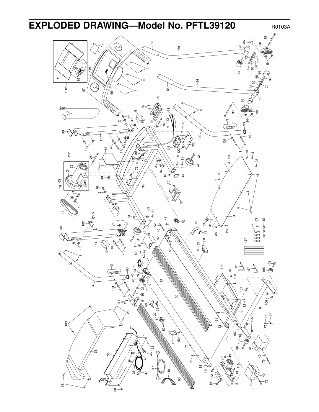 ProForm user manual Exploded DRAWING-Model No. PFTL39120 