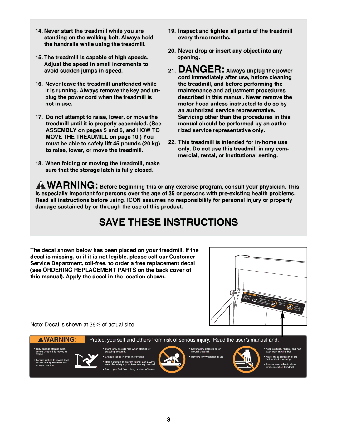 ProForm PFTL39191 user manual 