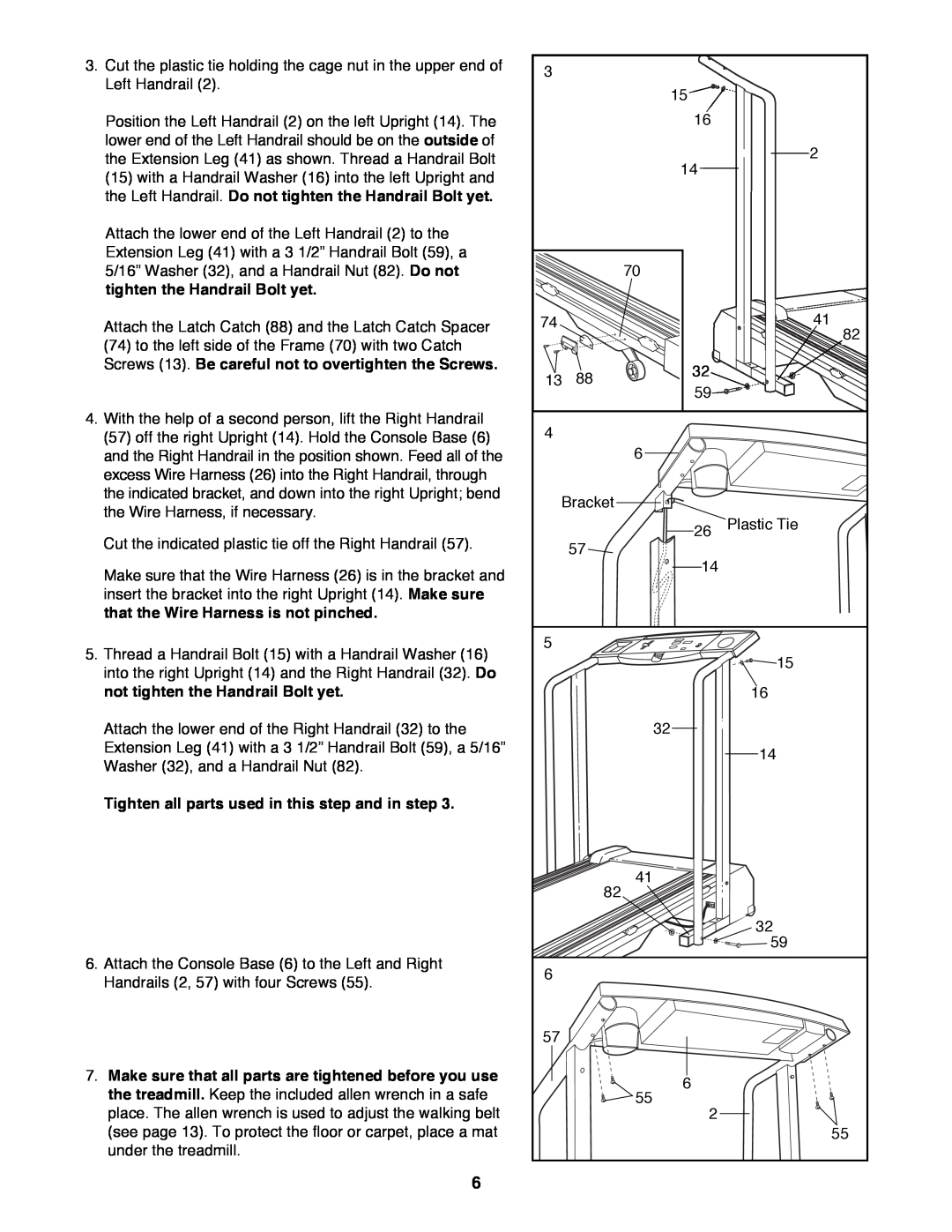 ProForm PFTL39191 user manual Tighten all parts used in this step and in step 