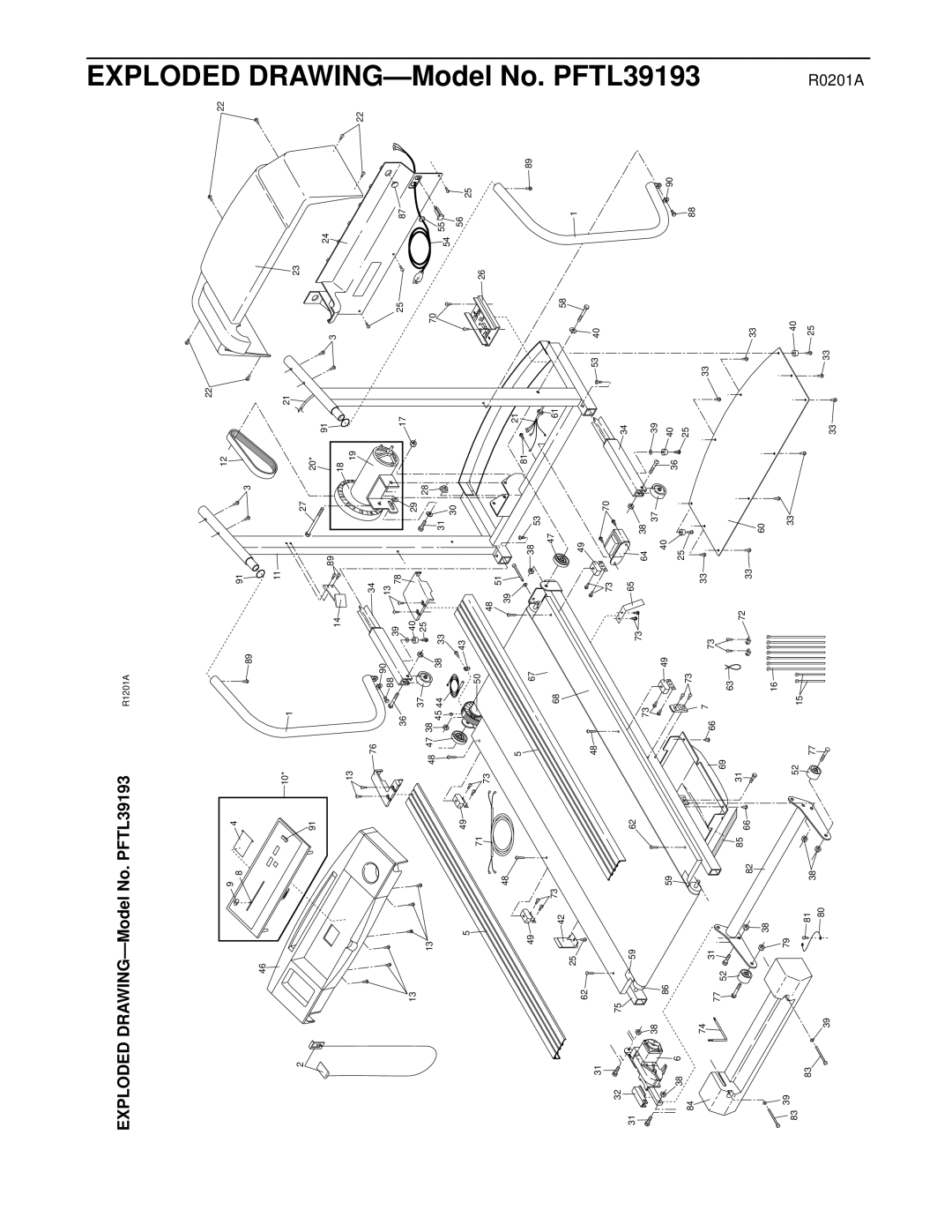 ProForm PFTL39193 user manual Exploded, Drawing 