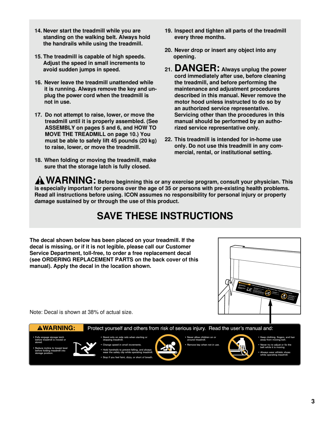 ProForm PFTL39193 user manual 