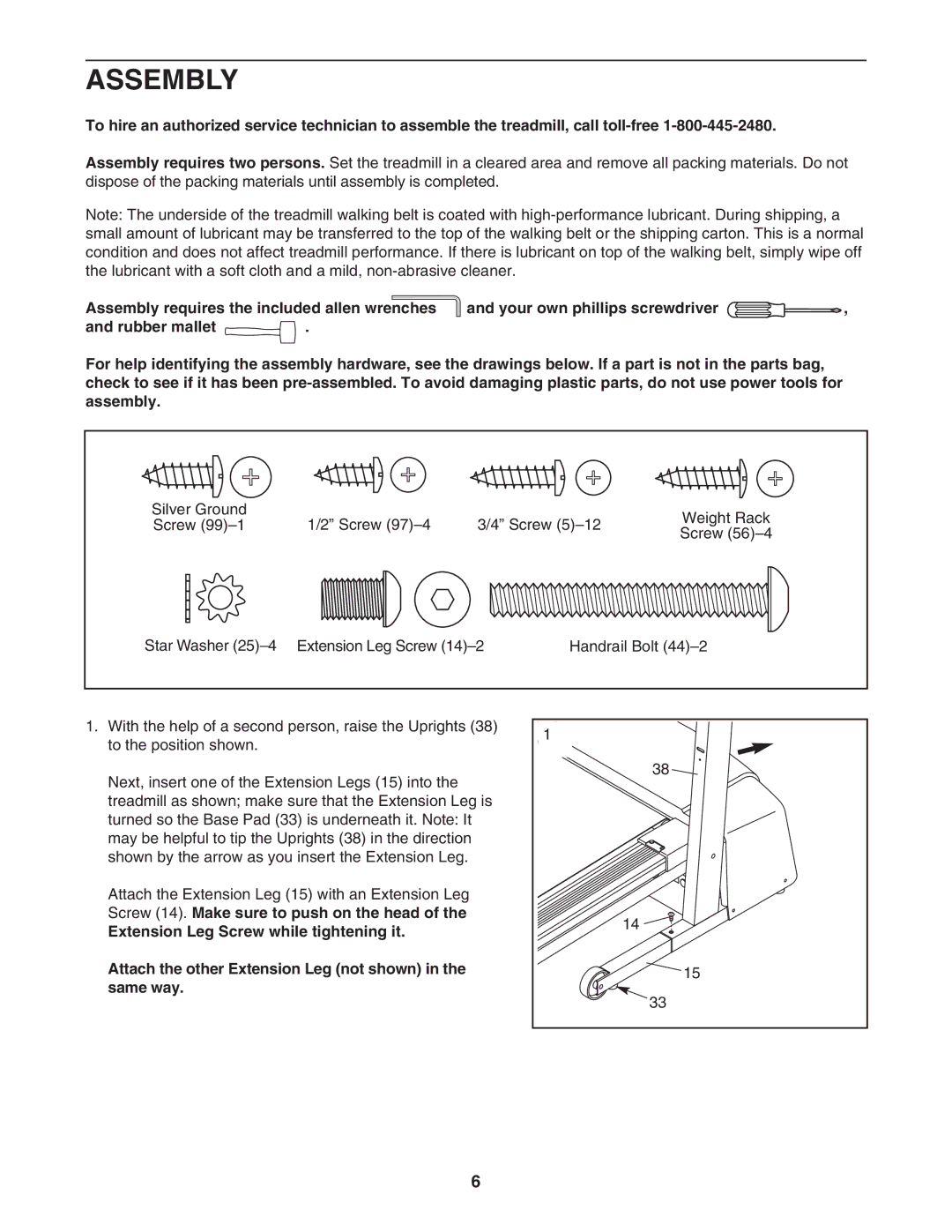 ProForm PFTL39305.0 user manual Assembly 