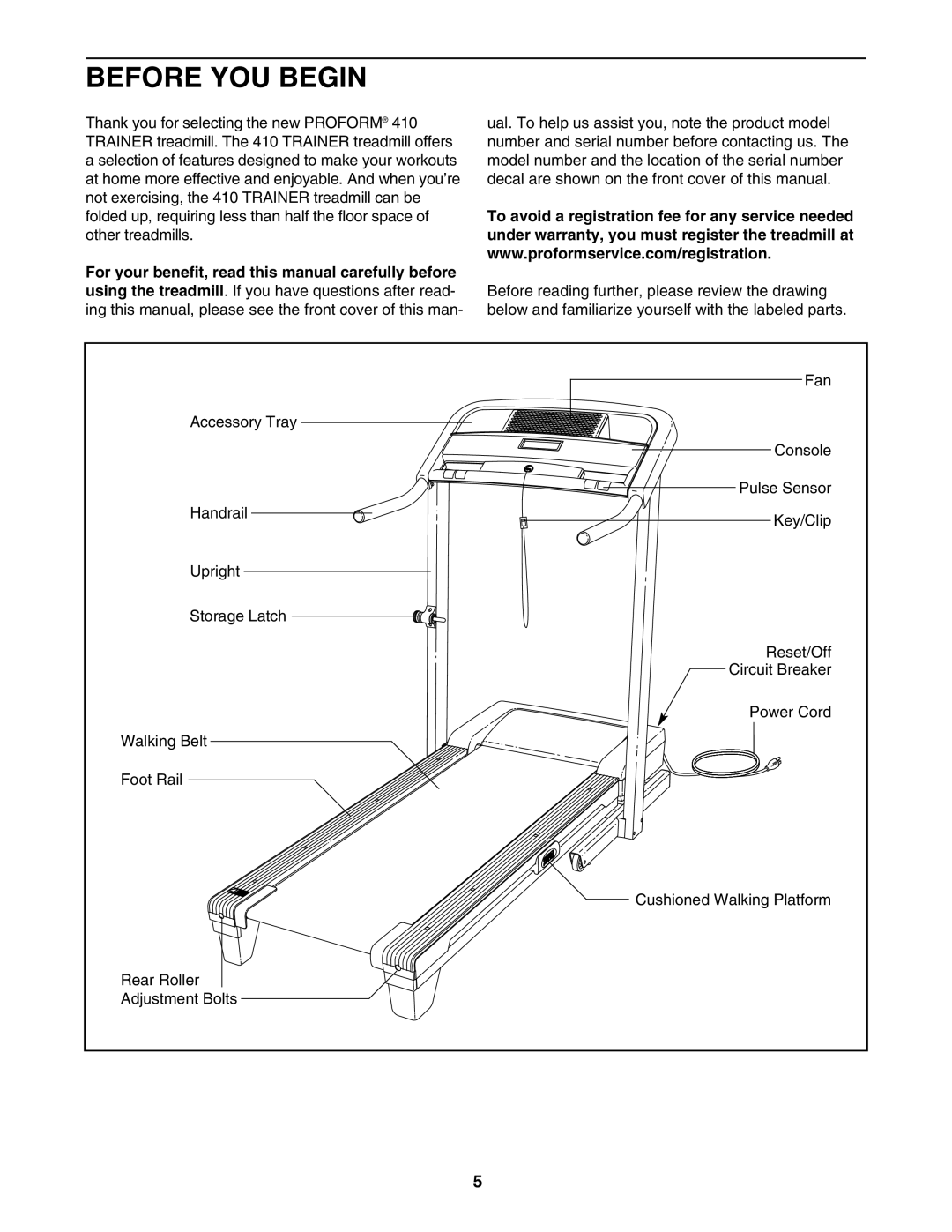 ProForm PFTL39507.1 user manual Before YOU Begin 