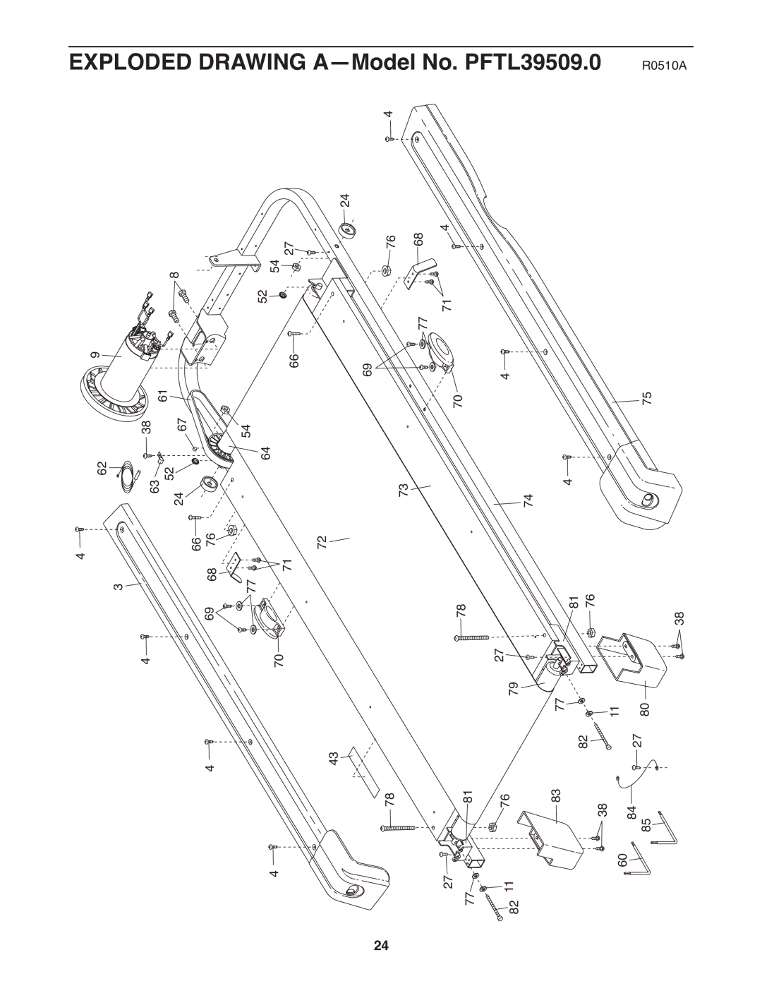 ProForm PFTL39509.0 user manual Exploded Drawing A-Model No 