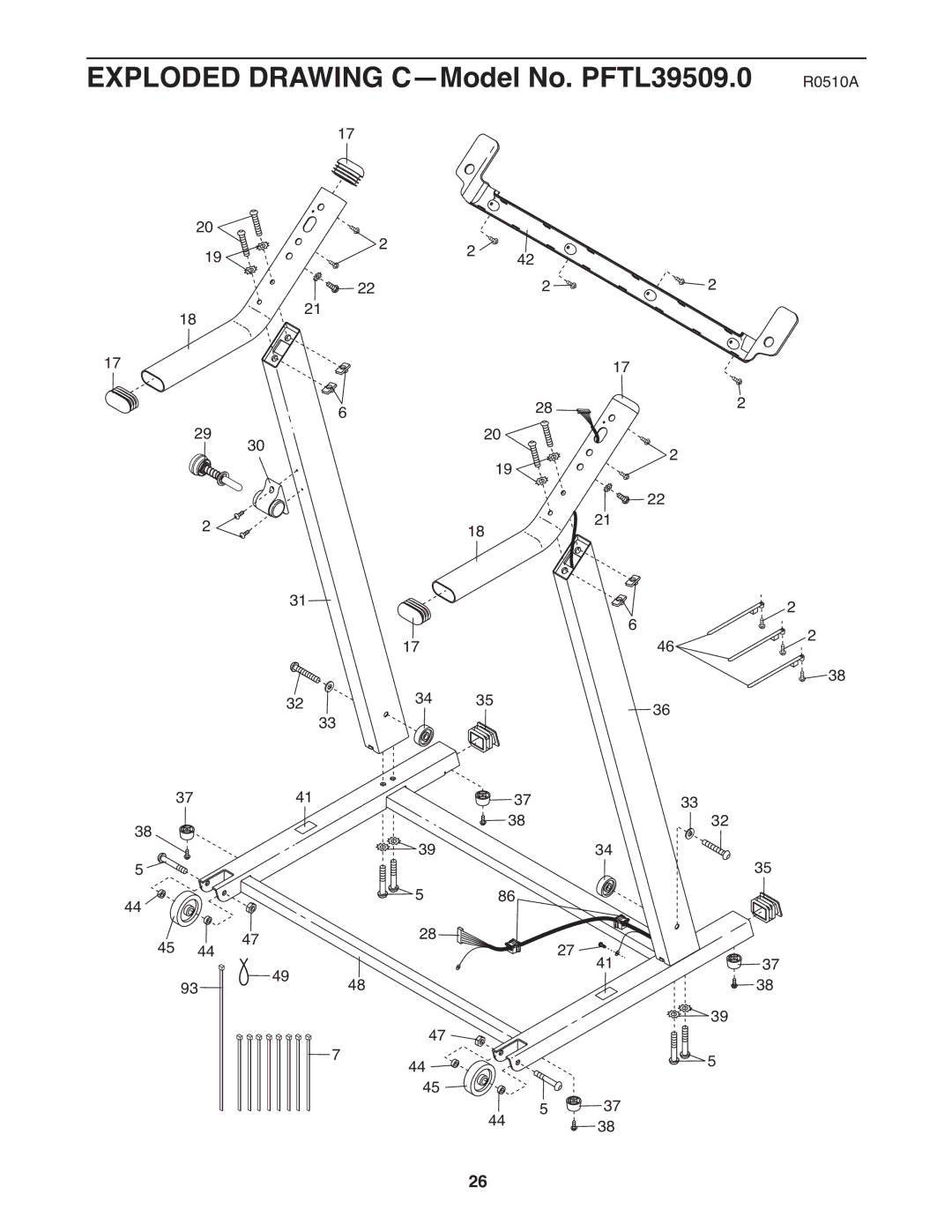 ProForm user manual Exploded Drawing C-Model No. PFTL39509.0 R0510A 