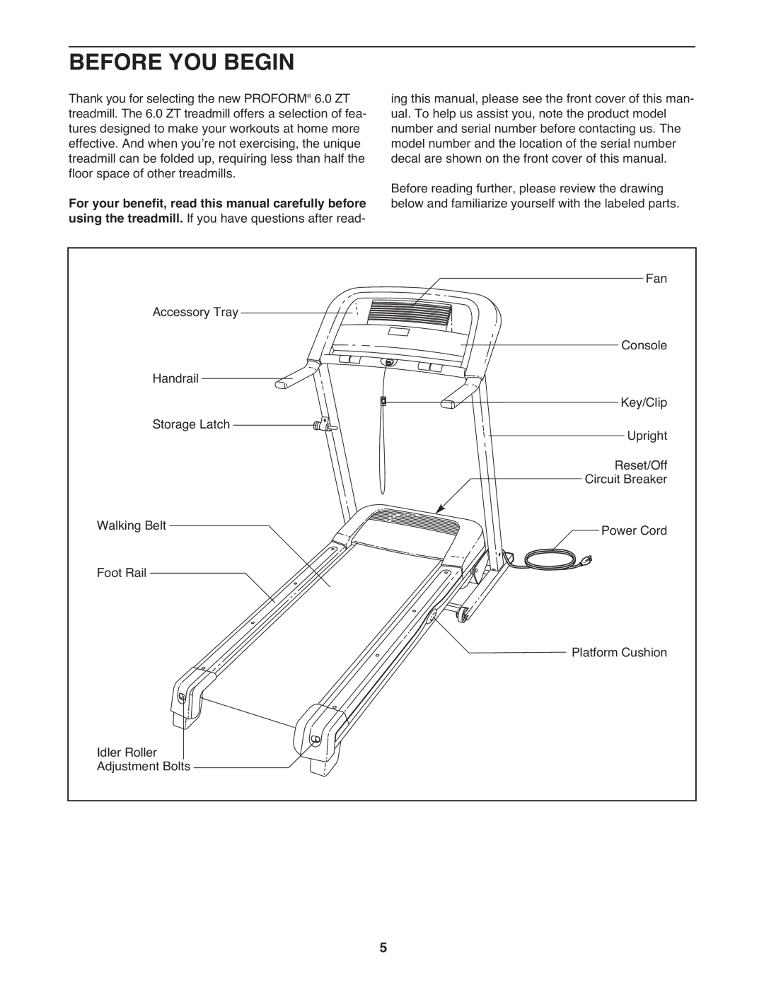 ProForm PFTL39509.0 user manual Before YOU Begin 