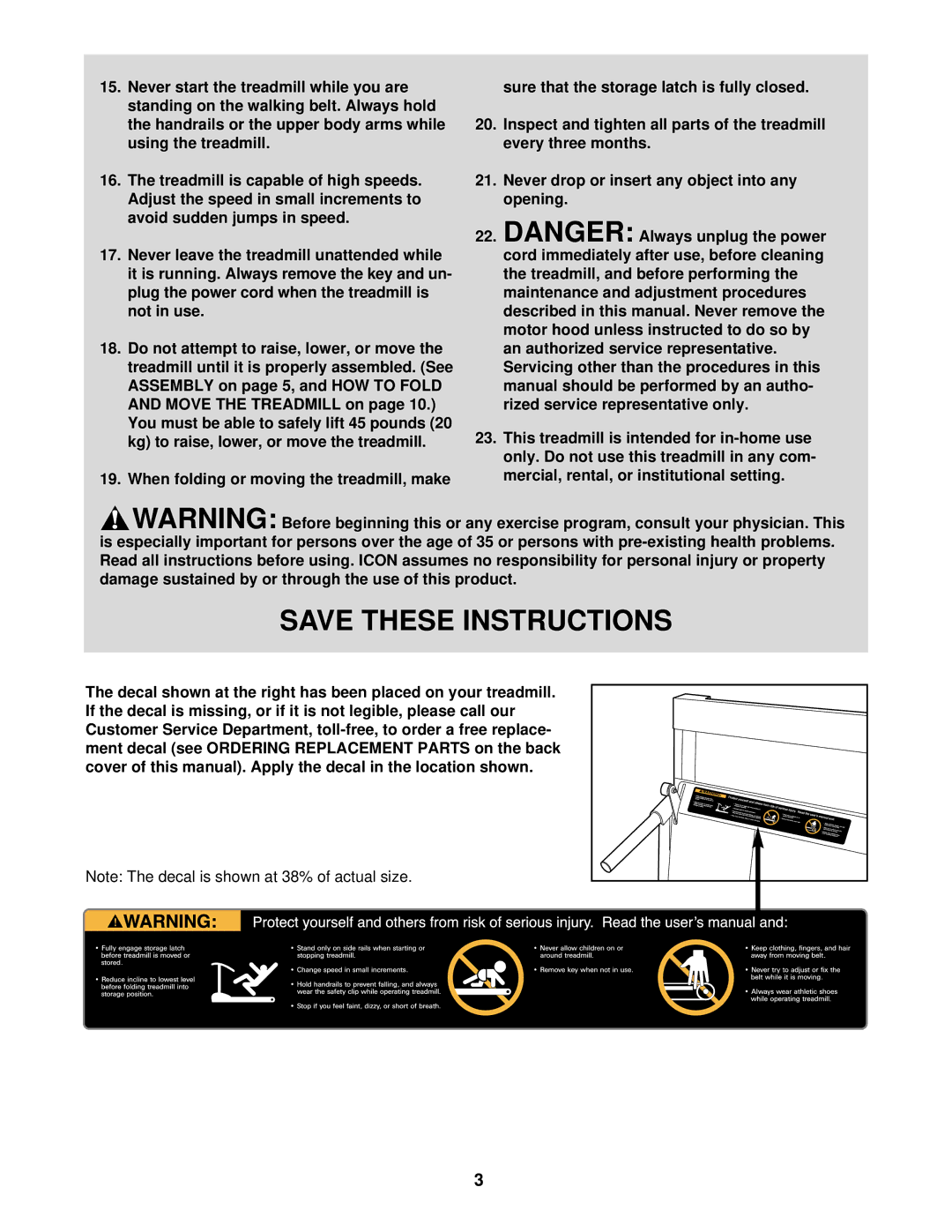 ProForm PFTL39710 user manual 