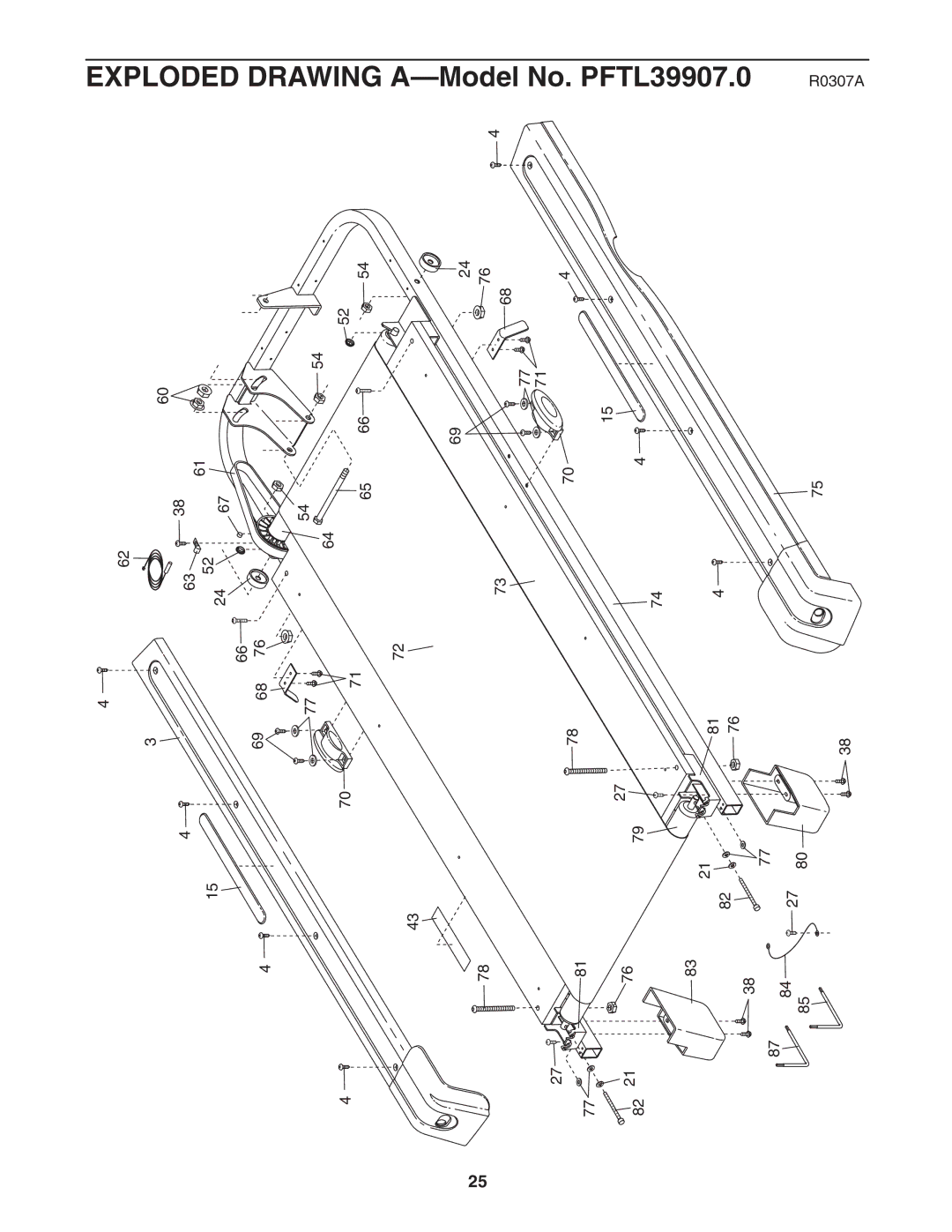 ProForm user manual Exploded Drawing A-Model No. PFTL39907.0 R0307A 