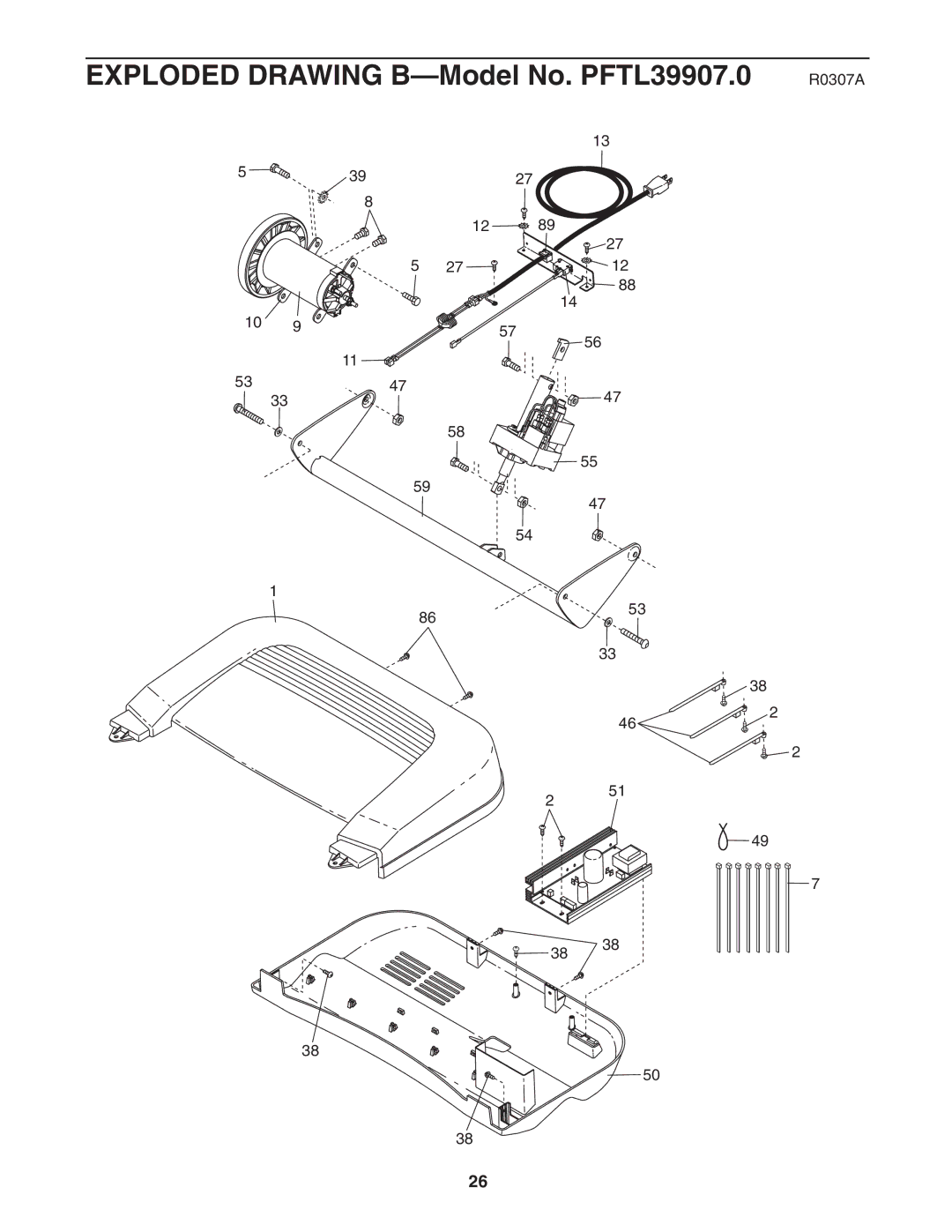 ProForm user manual Exploded Drawing B-Model No. PFTL39907.0 R0307A 