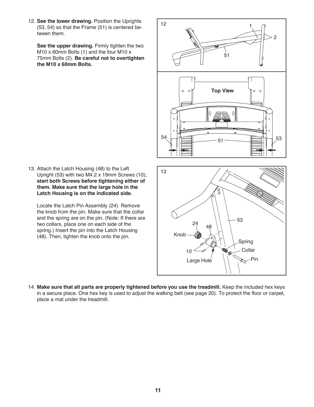 ProForm PFTL39908.0 manual Knob Spring Collar Large Hole Pin 