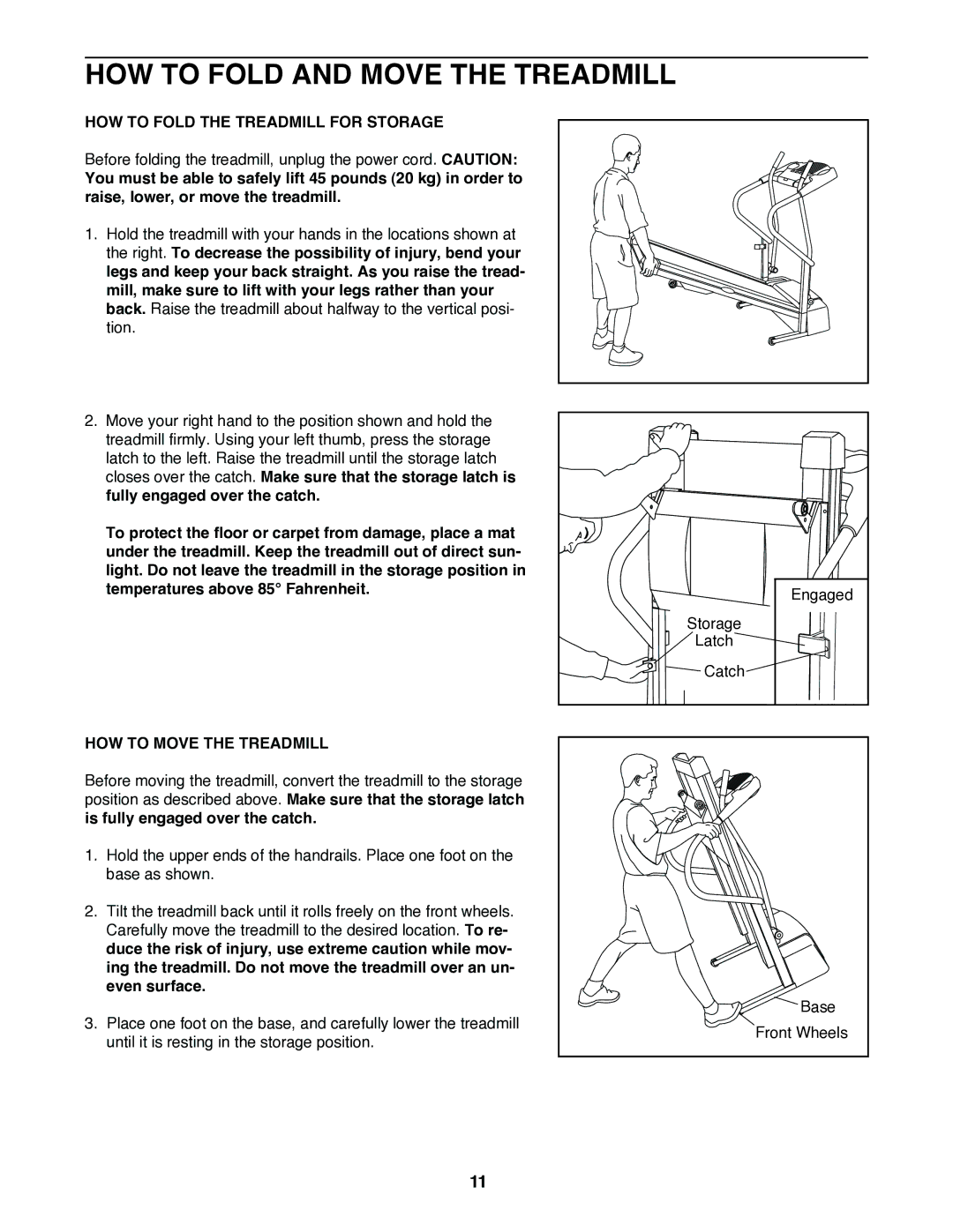 ProForm PFTL39920 HOW to Fold and Move the Treadmill, HOW to Fold the Treadmill for Storage, HOW to Move the Treadmill 