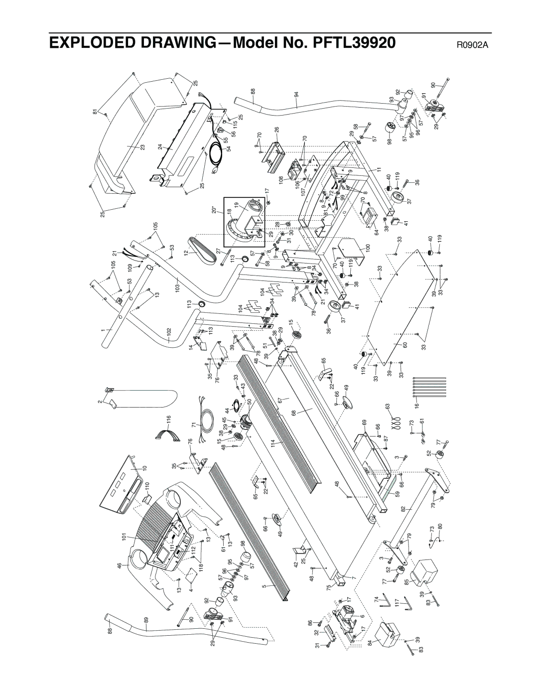 ProForm PFTL39920 user manual Exploded 