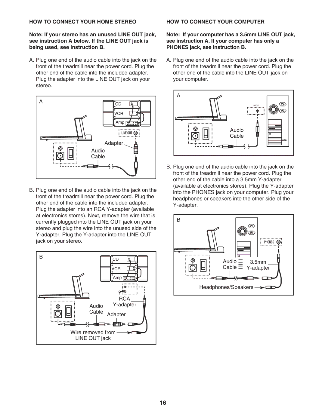 ProForm PFTL413040, 445i user manual HOW to Connect Your Home Stereo, HOW to Connect Your Computer 