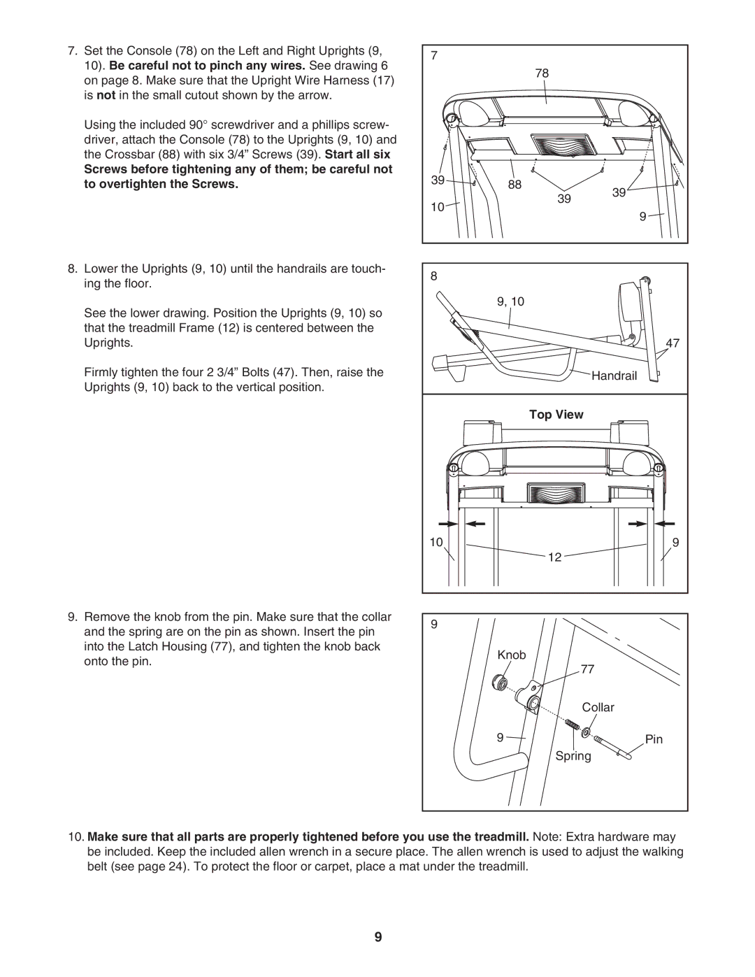 ProForm 445i, PFTL413040 user manual Top View 