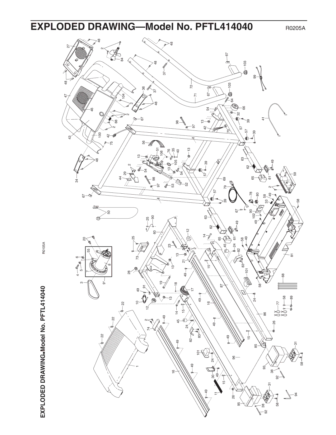 ProForm 400 GL, PFTL414040 user manual R0205A 