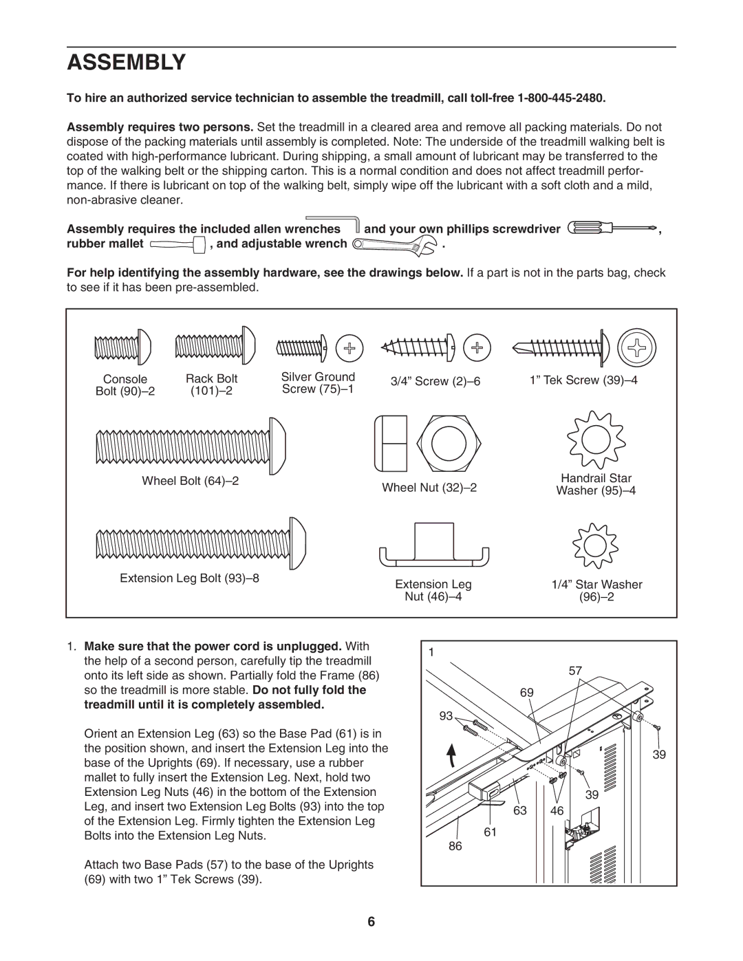 ProForm PFTL43205.0 user manual Assembly 