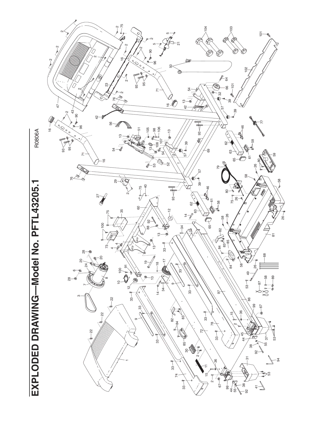 ProForm PFTL43205.1 user manual R0806A 