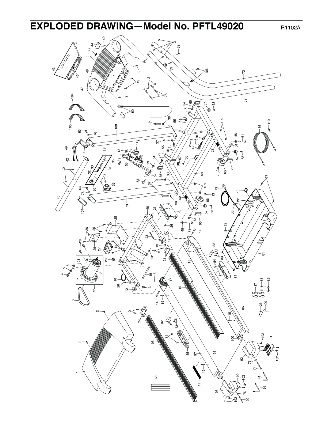 ProForm PFTL49020 user manual Exploded 