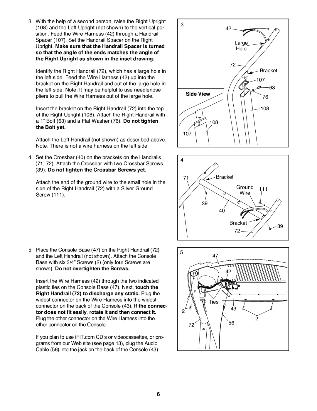 ProForm PFTL49020 user manual Side View 