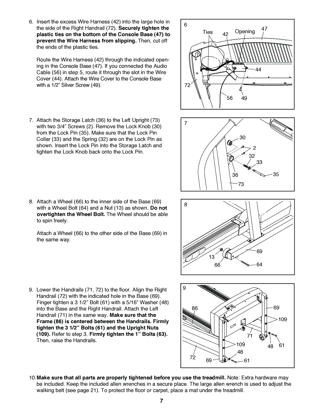 ProForm PFTL49020 user manual Ties Opening 109 