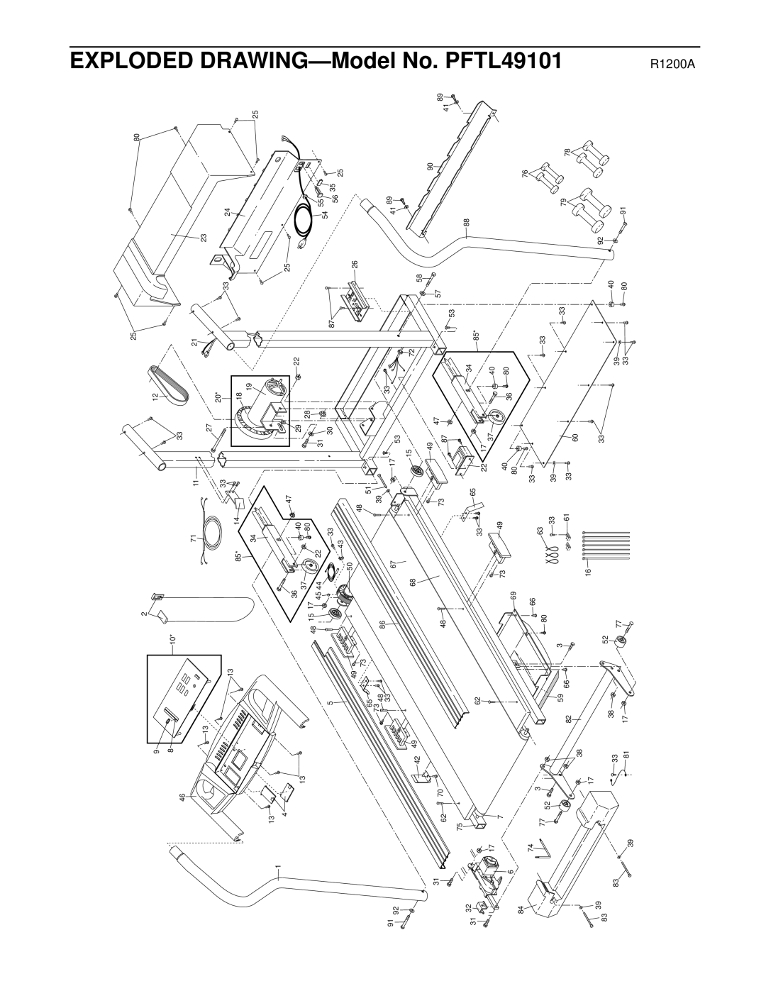 ProForm PFTL49101 user manual Exploded DRAWING-Model No 