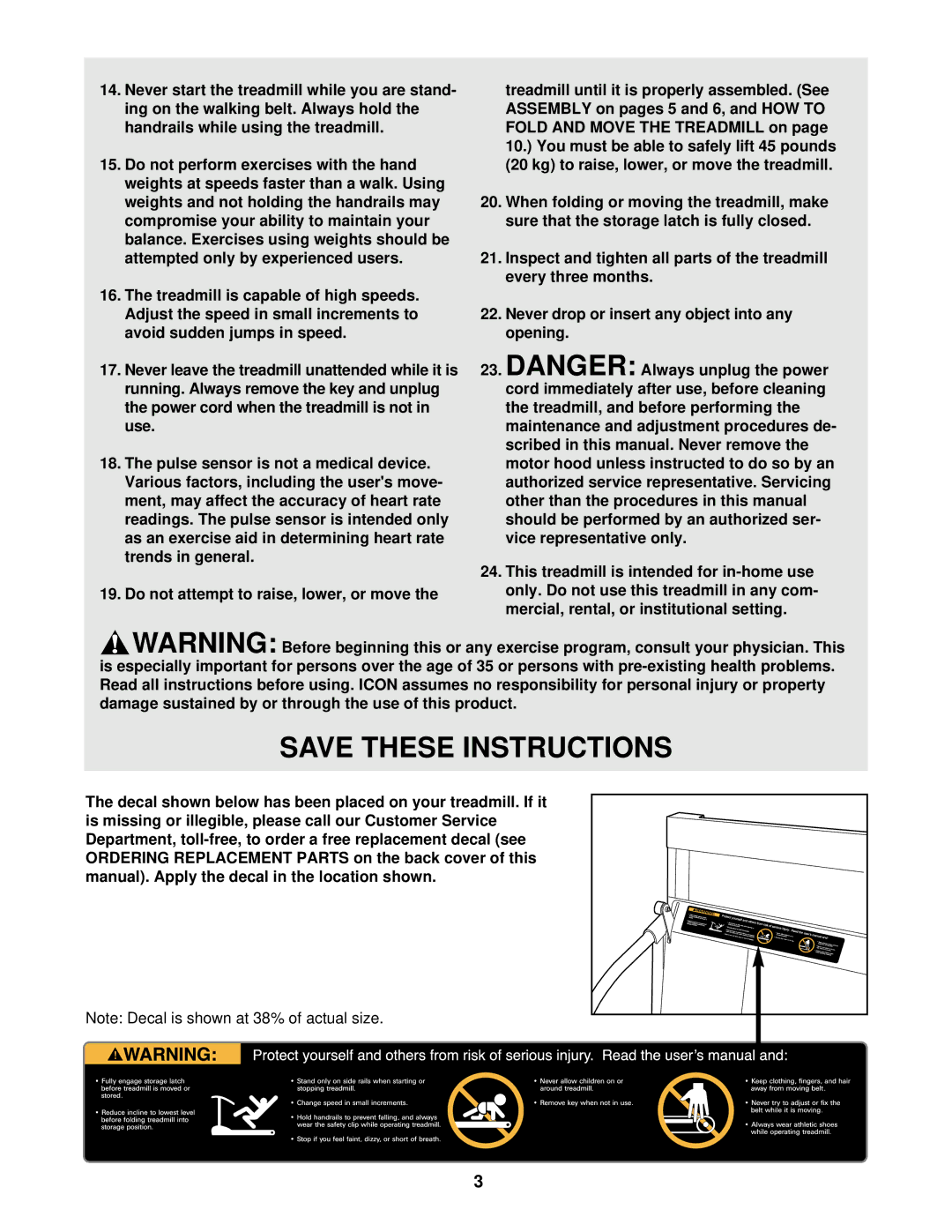 ProForm PFTL49101 user manual 