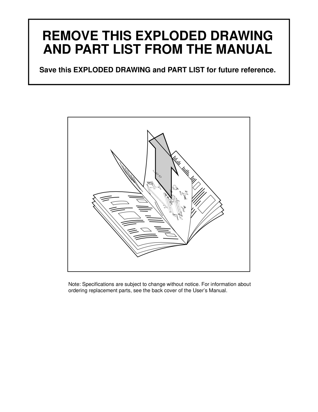 ProForm PFTL49101 user manual Remove This Exploded Drawing And Part List From The Manual 