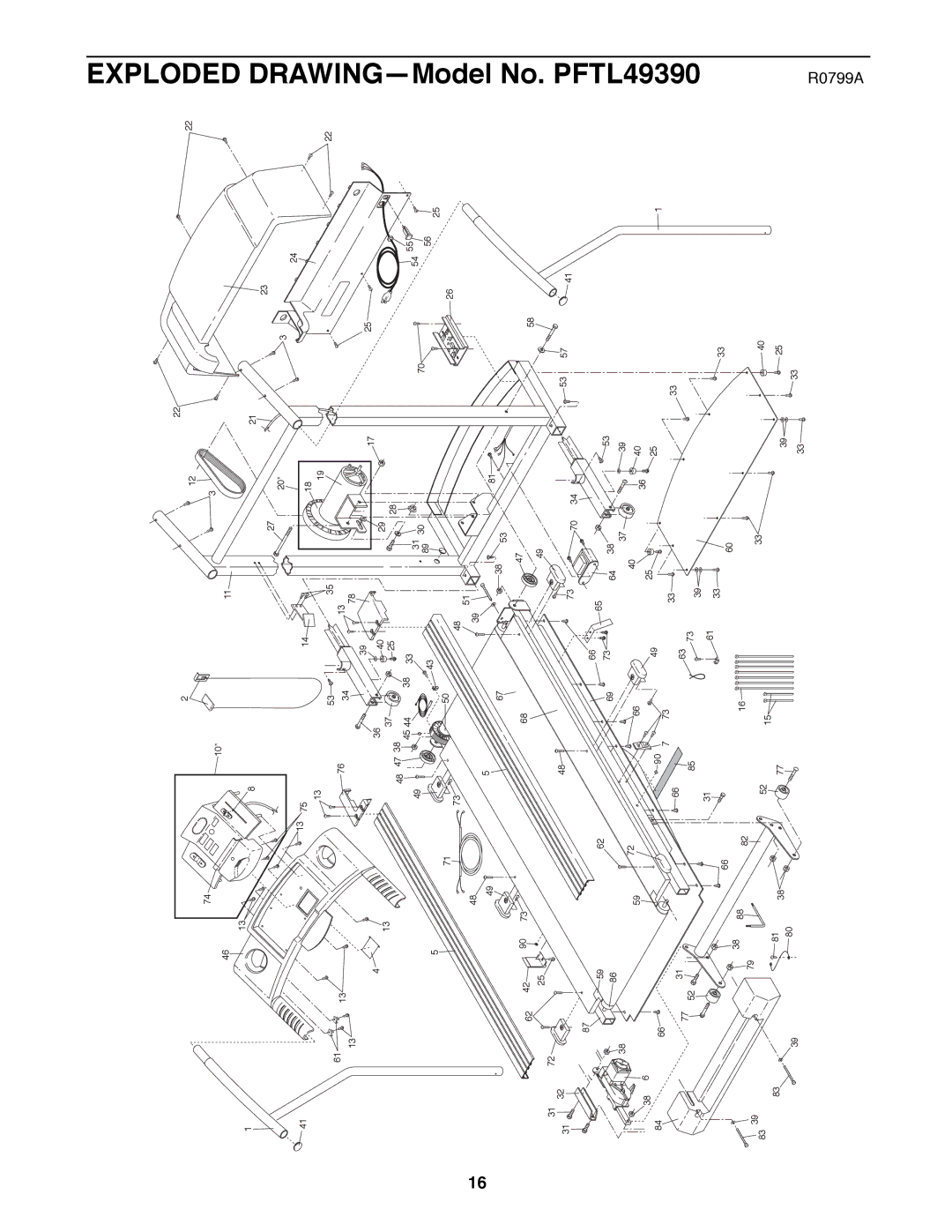 ProForm PFTL49390 user manual Exploded 