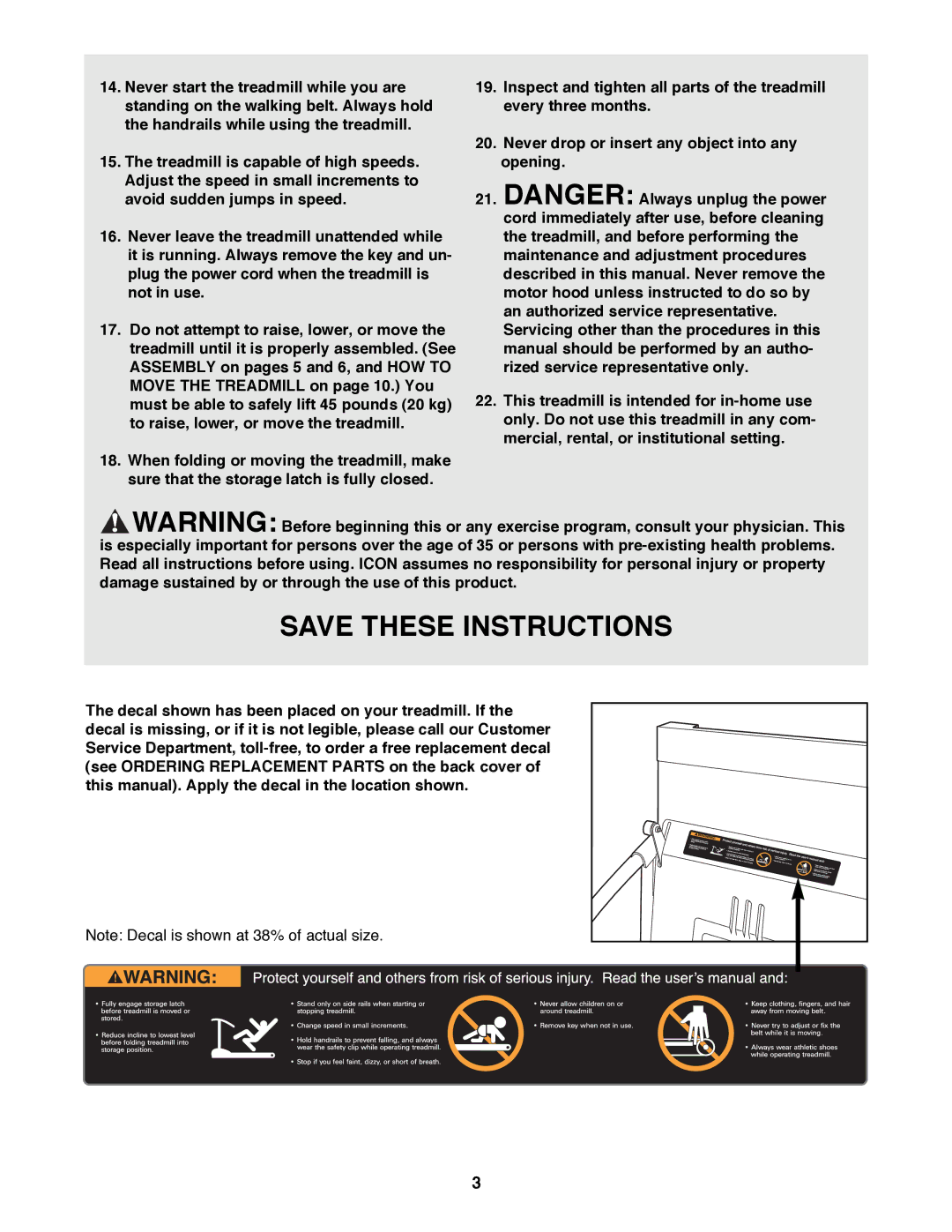 ProForm PFTL49390 user manual 