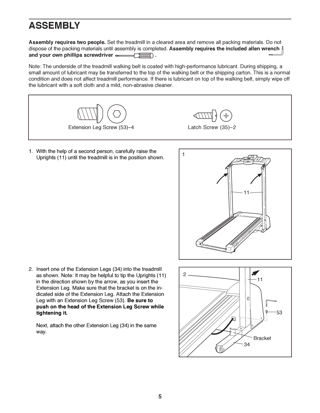 ProForm PFTL49390 user manual Assembly, Your own phillips screwdriver 