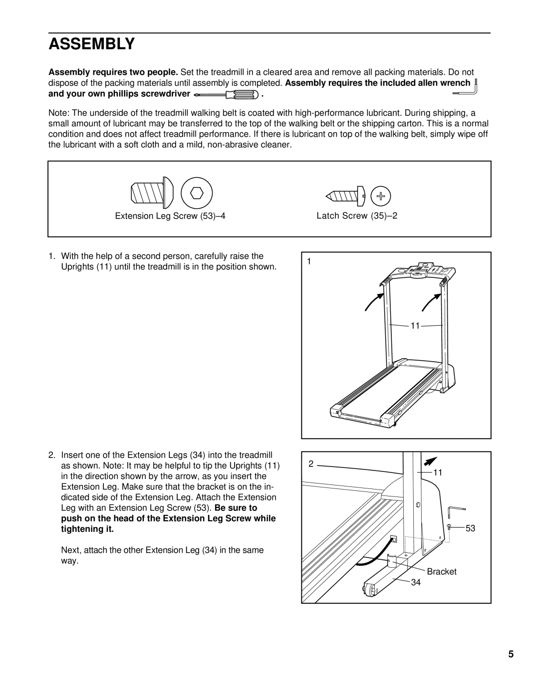 ProForm PFTL49392 user manual Assembly, Your own phillips screwdriver 